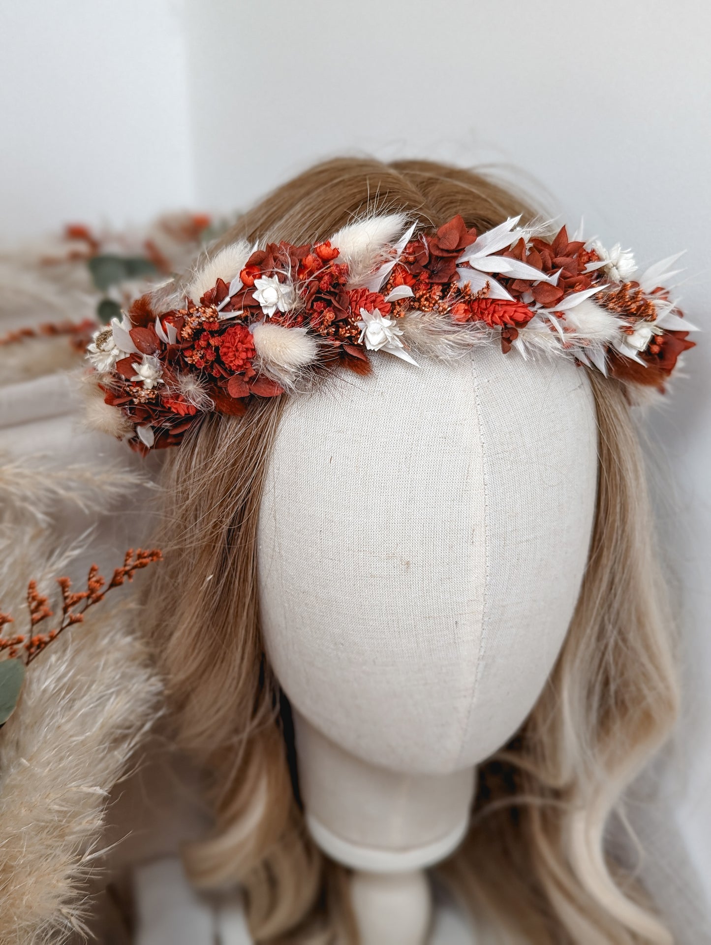 Autumn Wanderlust Bridal Bouquet - Terracotta, pampas and preserved roses