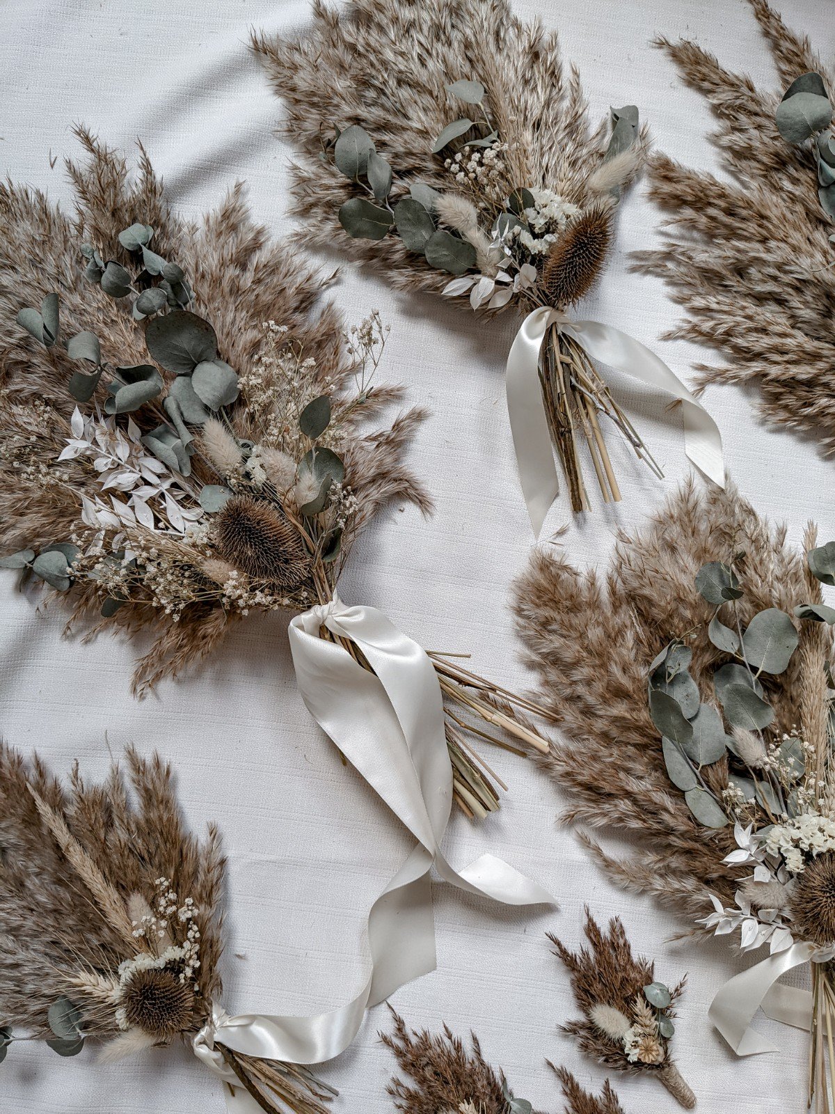 The Boho Bride Bridal Bouquet - Pampas grass and Eucalyptus