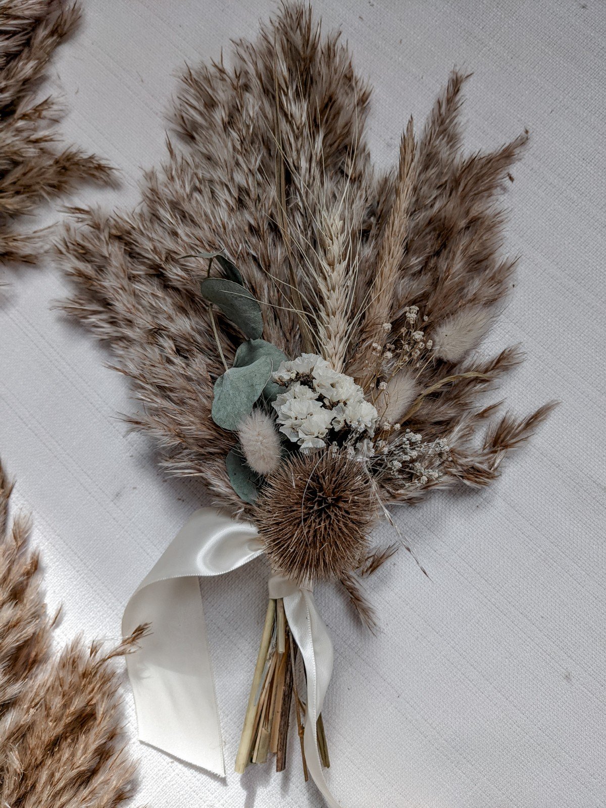 The Boho Bride Bridal Bouquet - Pampas grass and Eucalyptus
