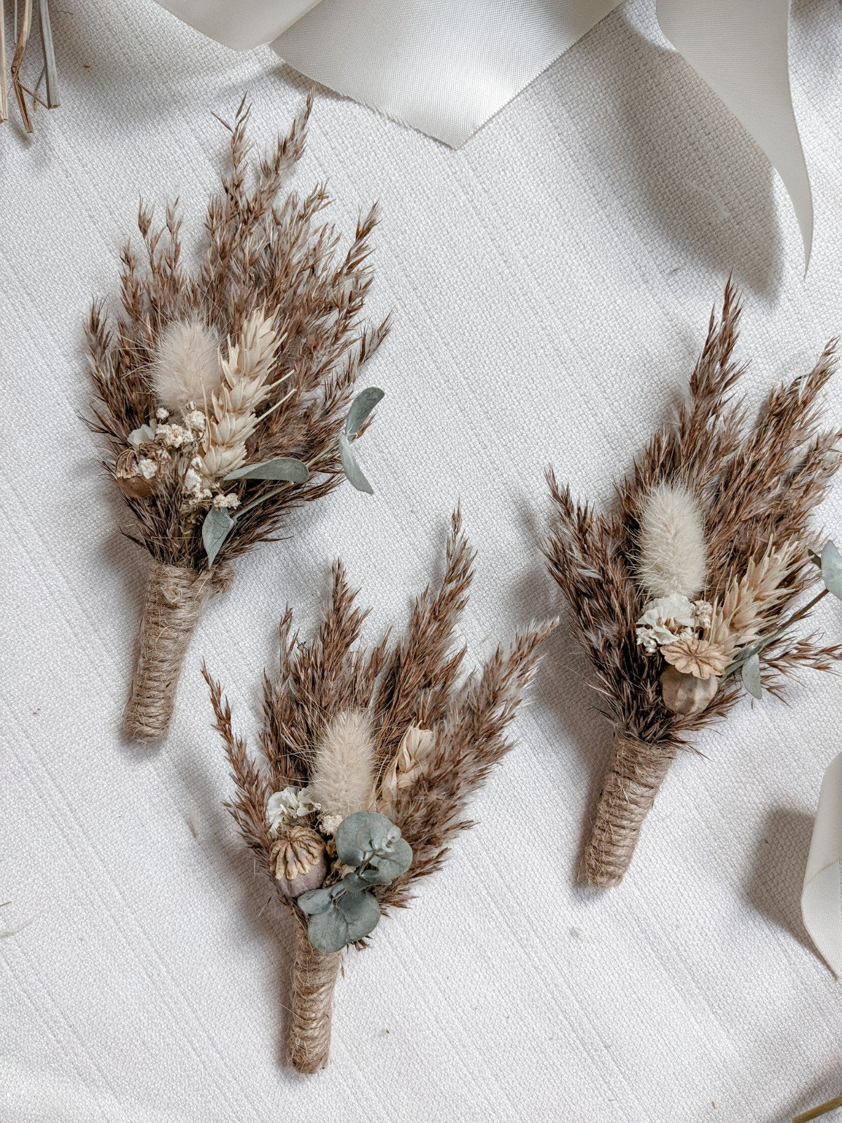 The Boho Bride Bridal Bouquet - Pampas grass and Eucalyptus