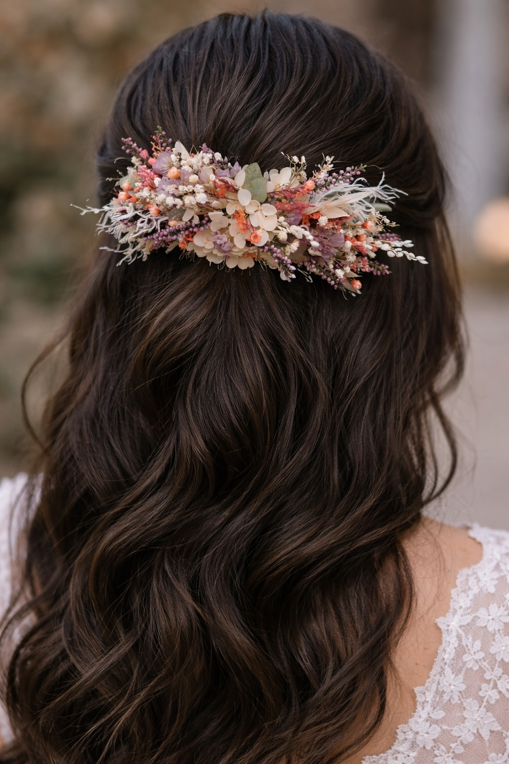 Bridal Dried Flower Hair Comb