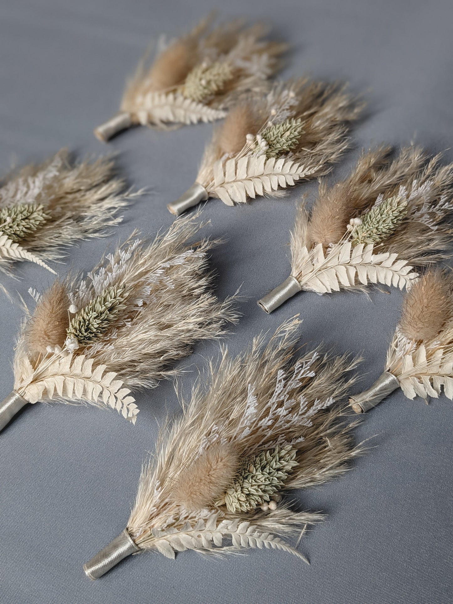 Men's Boho Pampas Grass Buttonhole - Neutral