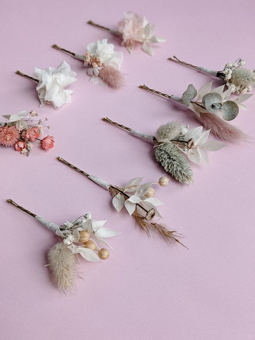 Wedding Dried Flower - Hair Pins