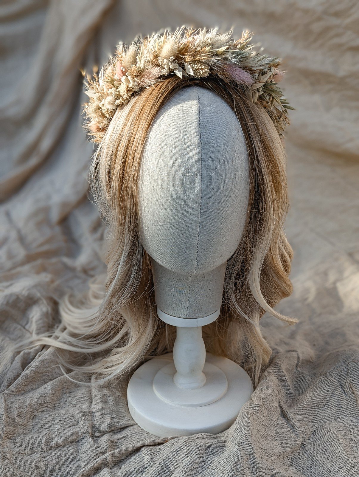 True Love Bridal Bouquet - Green, Blush Preserved Roses and Eucalyptus