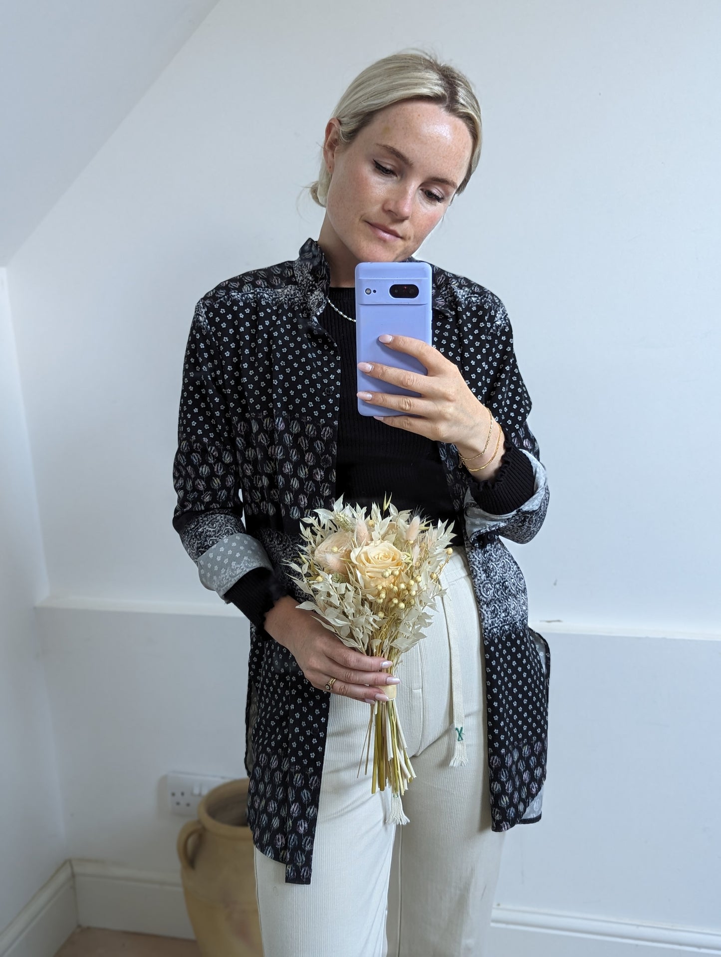 Hannah Bridal Bouquet - Neutral and Peach Roses