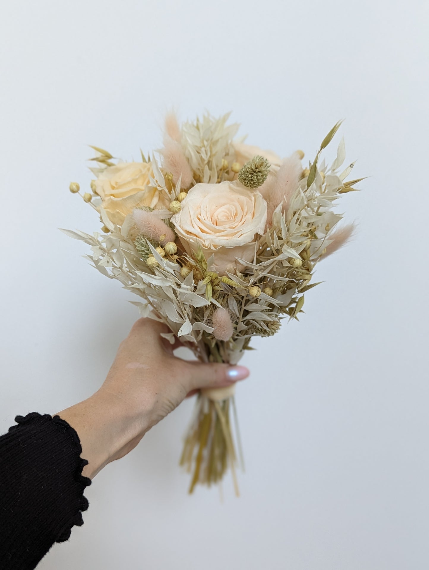Hannah Bridal Bouquet - Neutral and Peach Roses