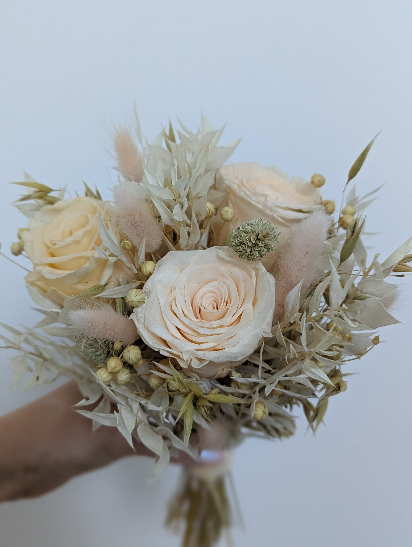 Hannah Bridal Bouquet - Neutral and Peach Roses