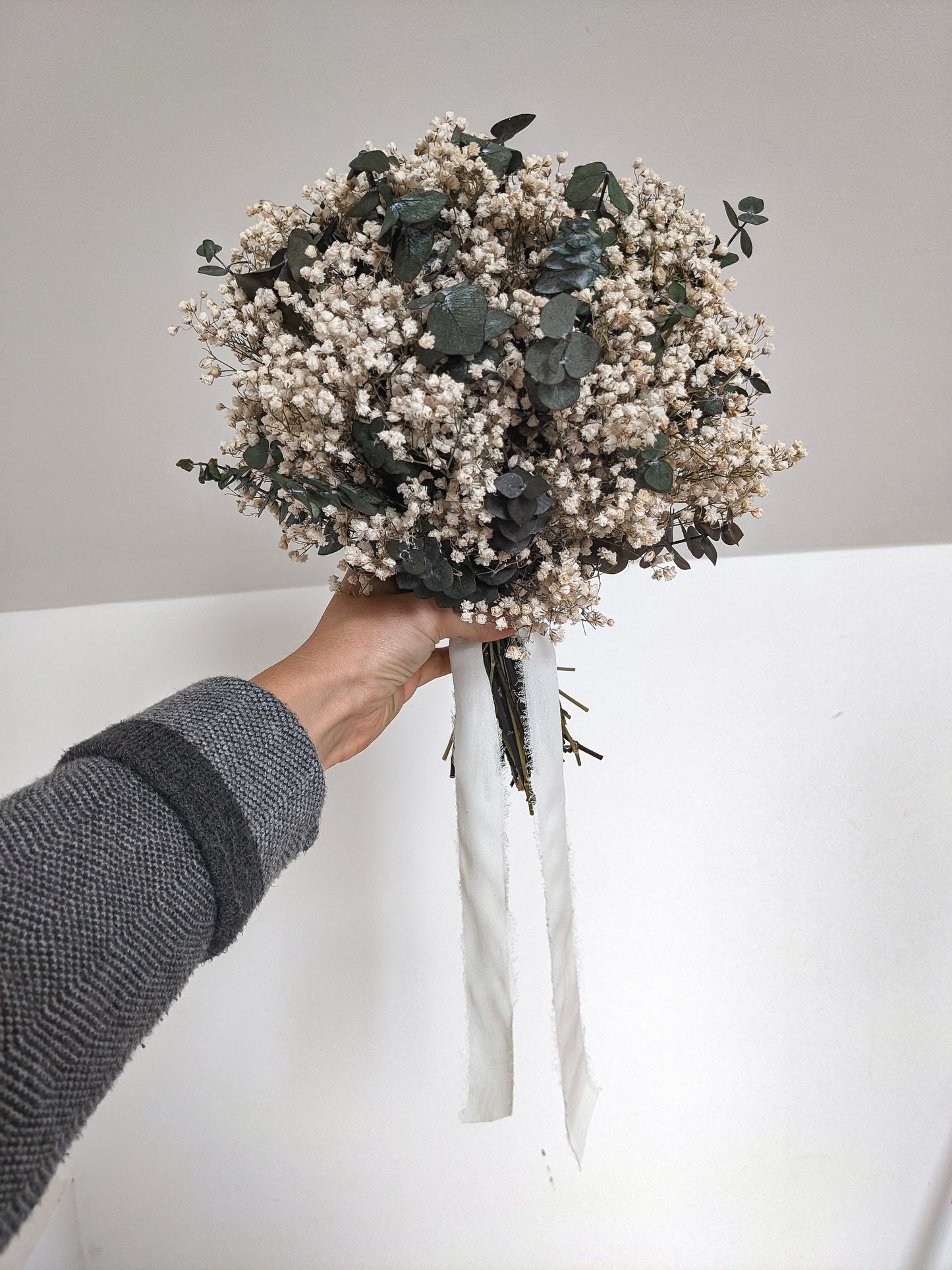Romeo Bridal Bouquet - Eucalyptus and baby breath