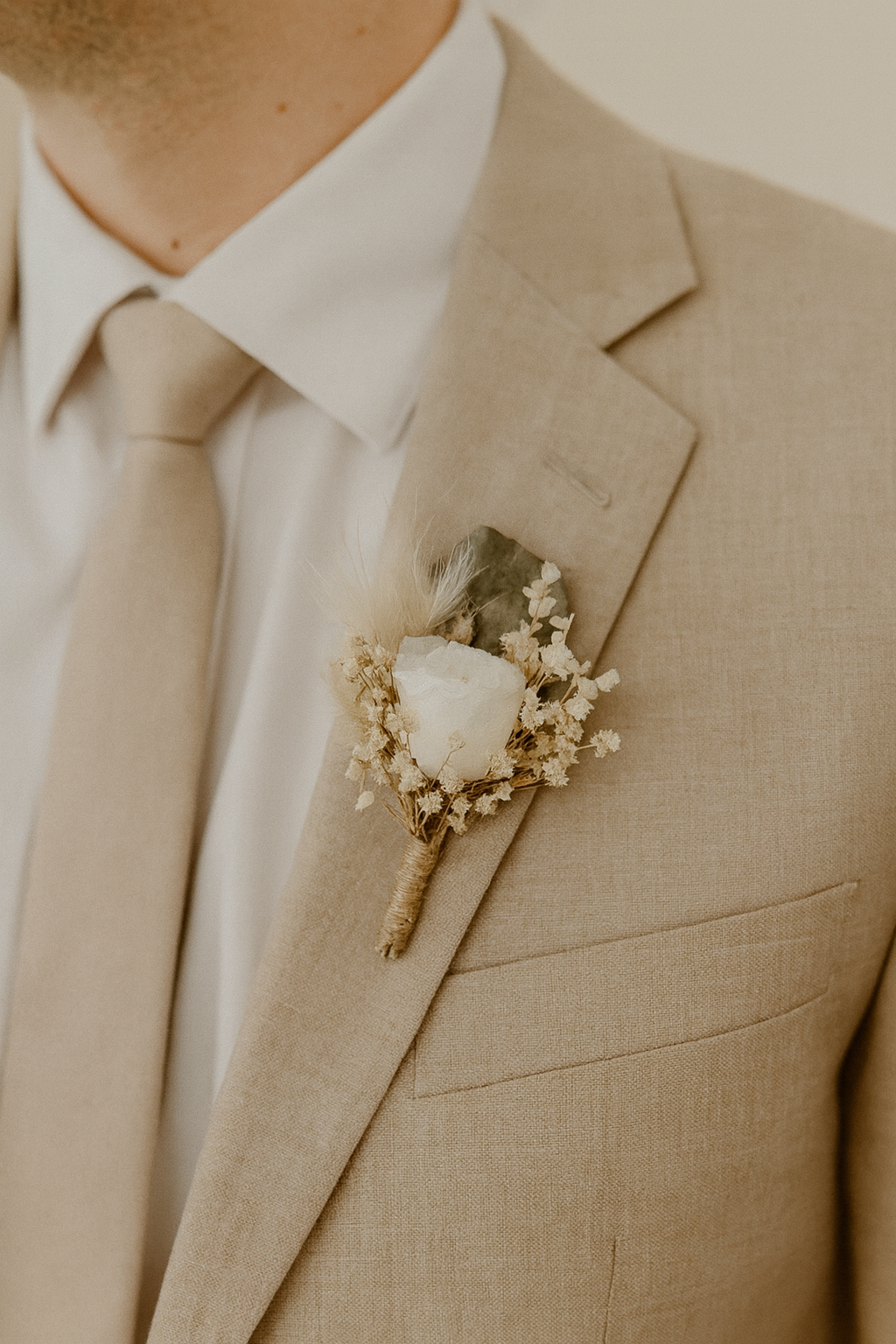 Eucalyptus and Rose Radiance Bridal Bouquet - Eucalyptus, Pampas Grass, White Roses