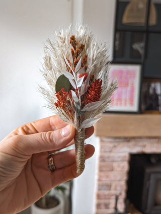 Autumn Wanderlust Bridal Bouquet - Terracotta, pampas and preserved roses