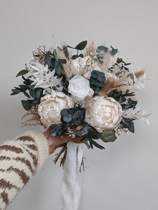 Pure Grace BRIDAL BOUQUET - PEONIES AND ROSES