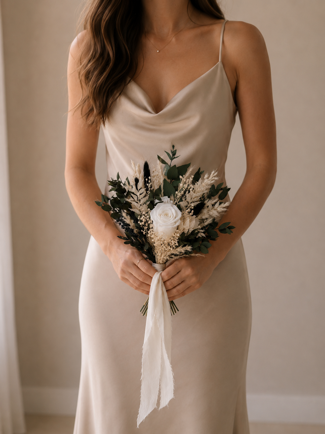 Pure Grace bridal bouquet - peonies and roses