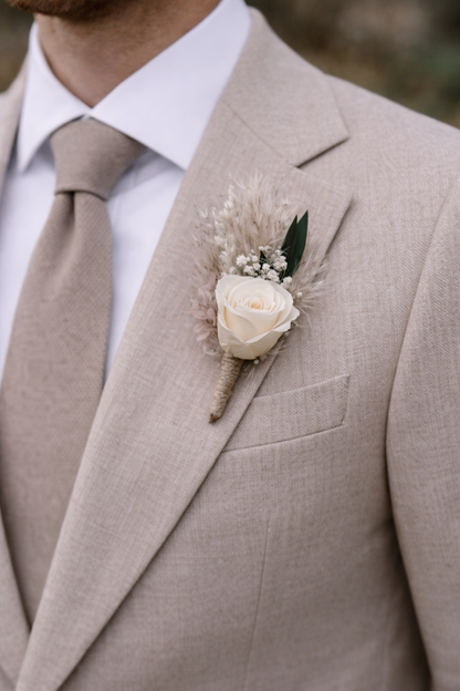 Blushing Bride Bridal Bouquet - Roses, peonies, pampas grass and eucalyptus