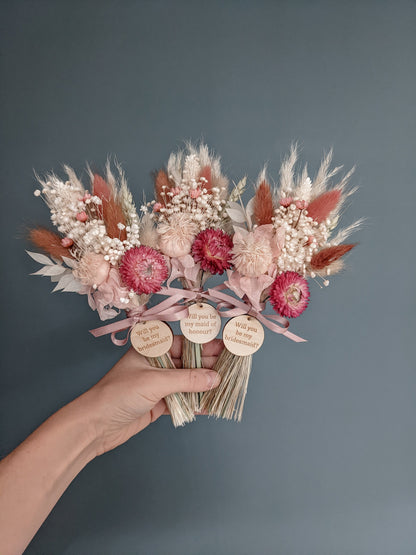 Dried Flower Bridemaid Proposal Bouquet