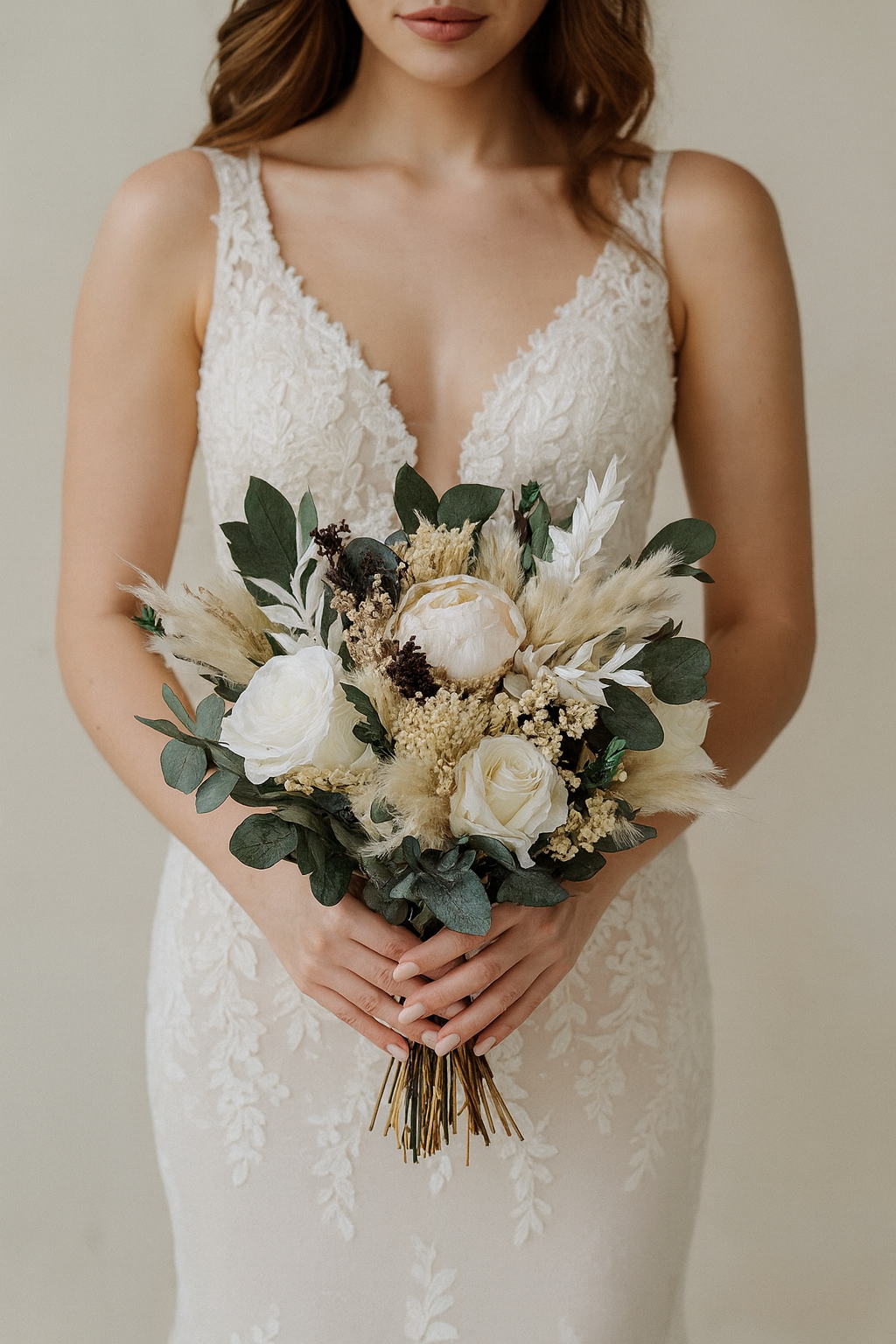 Pure Grace BRIDAL BOUQUET - PEONIES AND ROSES