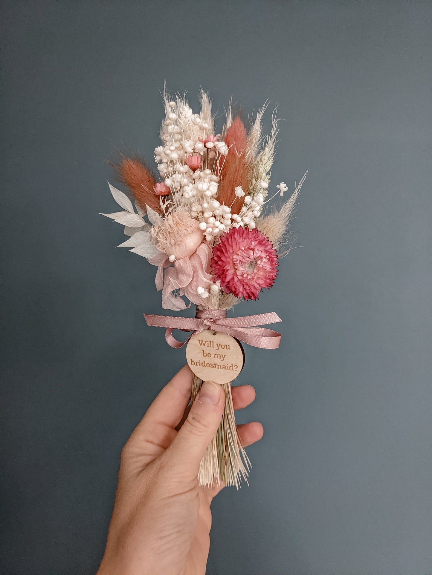 Dried Flower Bridemaid Proposal Bouquet