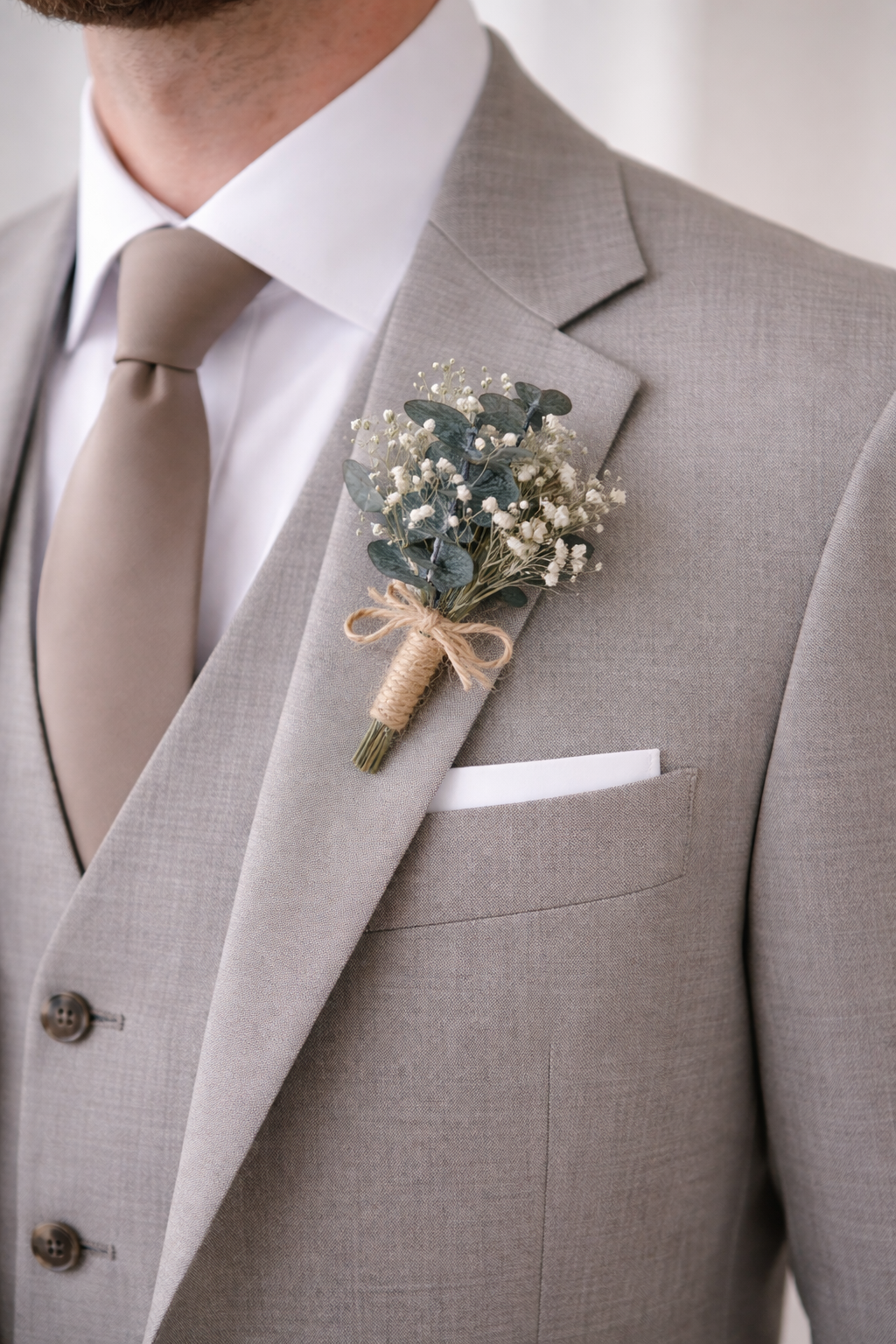 Romeo Bridal Bouquet - Eucalyptus and baby breath