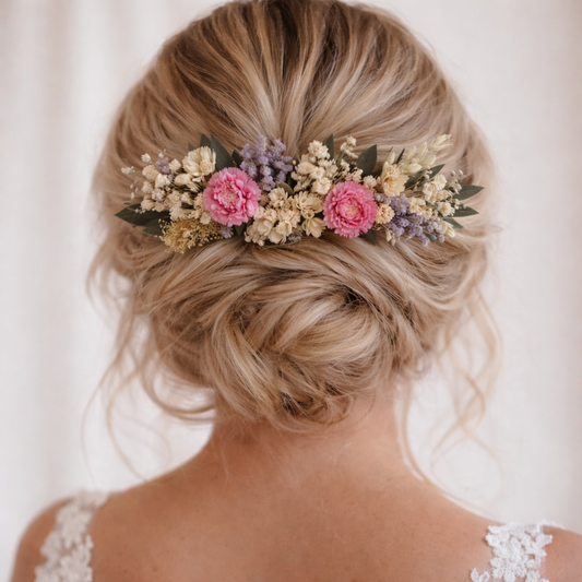 Whimsical Dried Flower Hair Comb