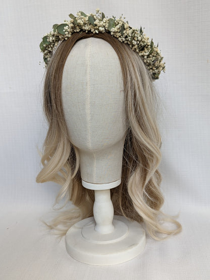 Eucalyptus and Rose Radiance Bridal Bouquet - Eucalyptus, Pampas Grass, White Roses