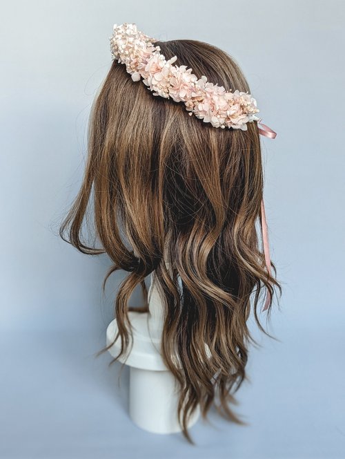 Bridal Flower Crown - Blush Dried