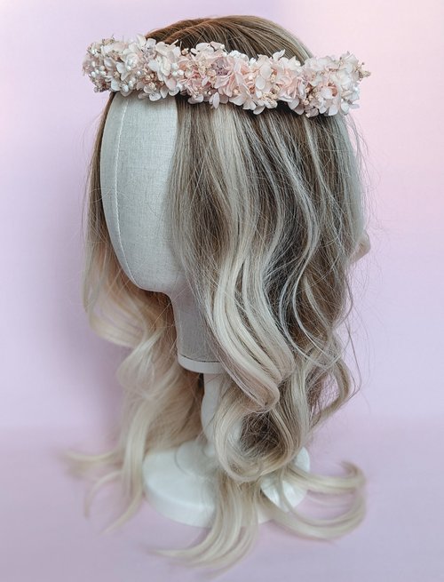 Bridal Flower Crown - Blush Dried