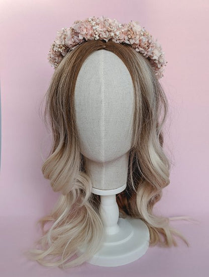 Bridal Flower Crown - Blush Dried
